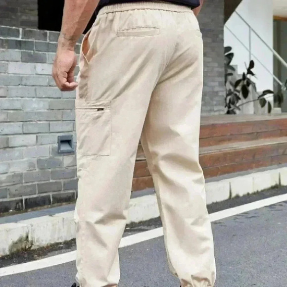 Casual Men's Cargo Pants w/Patched Pockets & Draws - Picture 3 of 6